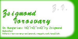 zsigmond vorosvary business card